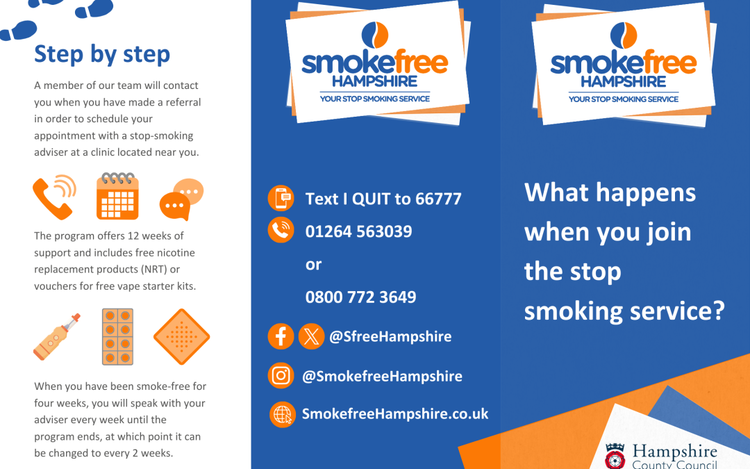 What happens when you join the stop smoking service? (trifold leaflet)